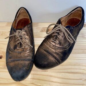 Clarks Indigo Metallic Leather Brogue Oxfords